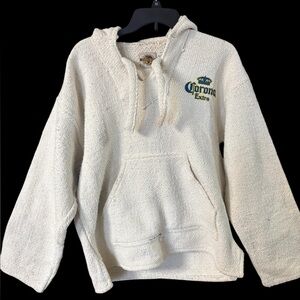 Vintage Corona Extra Knit Texture Hoodie in Cream